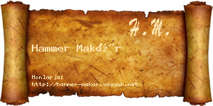 Hammer Makár névjegykártya